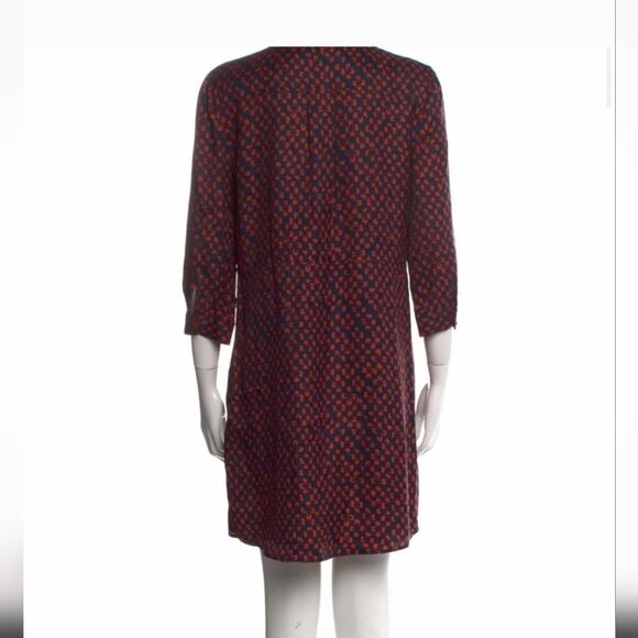 Hobbs Floral Patterned Navy Button-Up Shirt Dress Silk Blend Small - Picture 14 of 16